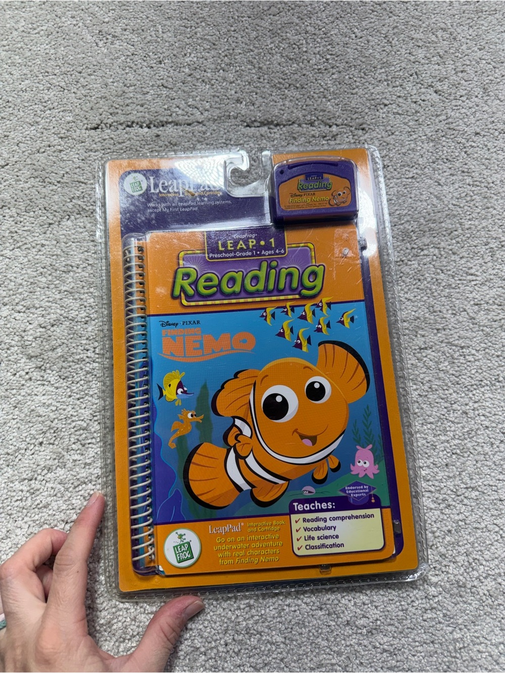 Disney Pixar "Finding Nemo" LeapFrog LeapPad" Interactive Book & Cartridge NEW!